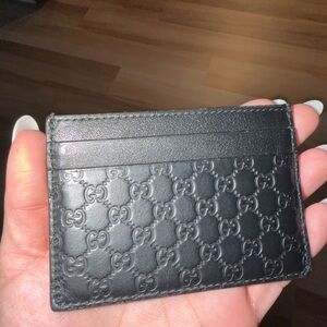 Gucci Embossed Black Card Holder
